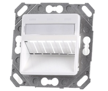 Лицевая панель с суппортом DIN для 3 гнёзд SL или AMTwist, наклонная, для монтажа заподлицо (центральная панель 50x50 мм в комплекте), цвет: белый (RAL 9010)