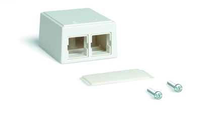 Настенная розеточная коробка M102 под гнездо М-серии, кол-во портов: 2, цвет: белый