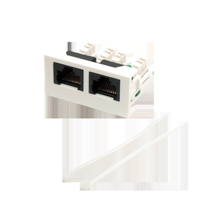 Вставка Mosaic 22.5x45 2xRJ45 Cat.5e, цвет: белый
