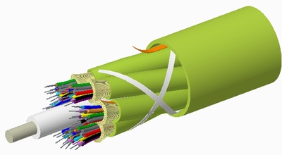Внутренний оптический кабель, кол-во волокон: 48, Тип волокна: OM5 LazrSPEED® wideband буфер 900мк, конструкция: ODC 4x12 Tube с диэлектрическим силовым элементом, изоляция: LSZH Riser, EuroClass: Cca, диаметр: 16,19 мм, -20 - +70 град., цвет: lime-green