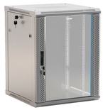 Hyperline TWB-2245-GP-RAL7035 Шкаф настенный 19-дюймовый (19"), 22U, 1086x600х450мм, стеклянная дверь с перфорацией по бокам, ручка с замком, цвет серый (RAL 7035) (разобранный)