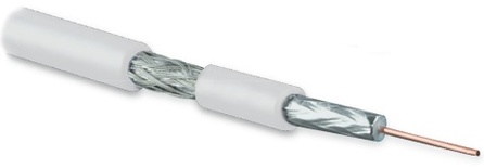 Hyperline COAX-SAT703N-WH-100 Кабель коаксиальный SAT703N, 75 Ом, жила - 17 AWG (1.13 mm, медь,solid), экран - фольга+оплетка (луженая медь, 45%), внешний диаметр 6.6мм, изоляция PVC, белый (бухта 100 м)
