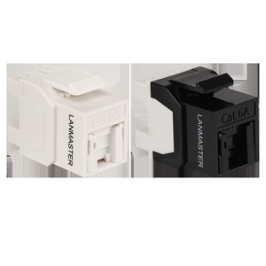 Модуль Keystone, RJ45, неэкранированный, кат.6A, со встроенной шторкой, 180 градусов, цвет: белый