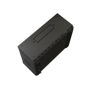 Hyperline TWS-1225-GP-RAL9004 Шкаф настенный 19-дюймовый (19"), 12U, 650х600х250, со стеклянной дверью, несъемные боковые панели, цвет черный (RAL 9004) (собранный)