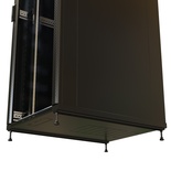 Шкаф напольный 19-дюймовый, 47U, 2277x800х1200 мм (ВхШхГ), передняя стеклянная дверь со стальными перфорированными боковинами, задняя дверь сплошная, цвет черный (RAL 9004) (разобранный)