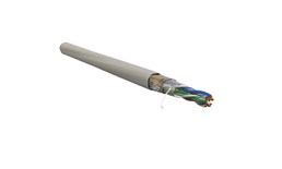 Кабель витая пара экранированная F/UTP, Cat.5e, 4 пары (24 AWG), одножильный, внутренний, LSZH, нг(A)-HF, серый, 305 м