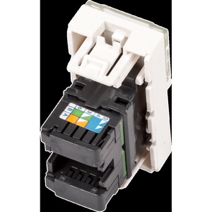 Вставка Mosaic 22.5x45, RJ-45 UTP, кат.6, со шторкой и увеличенным окном маркировки, цвет: белый