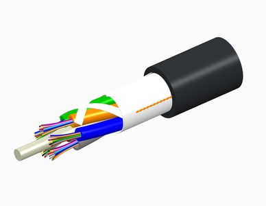 Универсальный оптический кабель, волокон: 24, Тип волокна: ОМ5 LazrSPEED® WideBand, конструкция: до 12 волокон в трубках вокруг общего силового с защитой набухающей в воде лентой, изоляция: LSZH UV stabilized, EuroClass: B2ca, диаметр: 10,83 мм, -40 - +60 град., цвет: чёрный