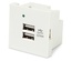 Hyperline M45-USBCH2-WH Модуль розетки USB для зарядки, 2 порта, 2М, 4.2А, 5В, 45x45мм, белый