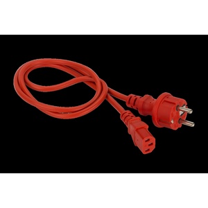 Шнур питания C13-Schuko прямая, 3х0.75, 220В, 10А, красный, 5 метров