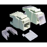 Модуль Keystone, RJ45, неэкранированный, кат.6, со встроенной шторкой, 180 градусов, цвет: белый