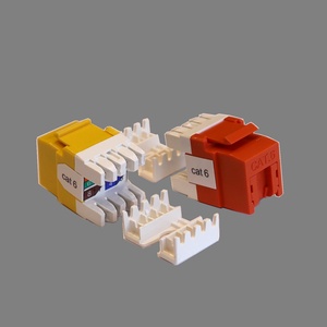 Модуль Keystone, RJ45, неэкранированный, кат.6, со встроенной шторкой, 180 градусов, синий