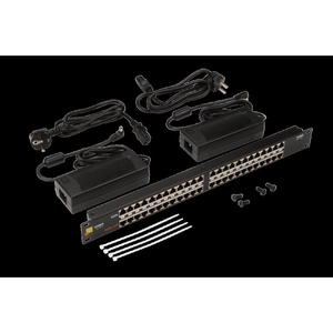 Панель POE 19", 24 порта, с двумя блоками питания 48V, 120W