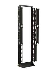 Hyperline CMF-OTR-32U-89x106-C-RAL9005 Вертикальный кабельный органайзер 32U для шкафов TTR, TTB, стоек ORK2A, ORL1, ширина 89мм, высота пальцев 106мм с крышками и кронштейнами, черный