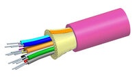 Внутренний оптический кабель, кол-во волокон: 24, Тип волокна: OM3 LazrSPEED® 300 буфер 900мк, Конструкция: ODC, Изоляция: LSZH, EuroClass: Dca, Диаметр: 8,82 мм, -20 - +70 град., цвет: розовый