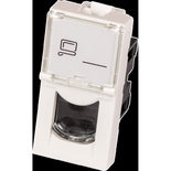 Вставка Mosaic 22.5x45, RJ-45 UTP, кат.6, со шторкой и увеличенным окном маркировки, цвет: белый