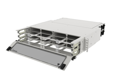 Выдвижная коммутационная панель Systimax Ultra High Density 2RU iPatch® ready до 12 модулей G2, до 144 LC Duulex или до 96 MPO, с фронтальным кабельным органайзером