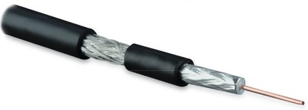 Hyperline COAX-SAT703N-BK-500 Кабель коаксиальный SAT703N, 75 Ом, жила - 17 AWG (1.13 mm, медь,solid), экран - фольга+оплетка (луженая медь, 45%), внешний диаметр 6.6мм, изоляция PVC, черный (бухта 500 м)