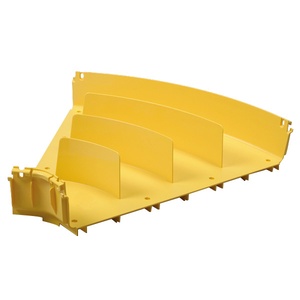 Угол горизонтальный пластикового лотка FiberGuide® 102х610, угол: 45, цвет: жёлтый