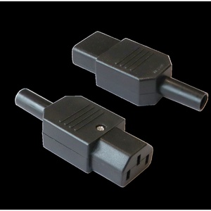 Вилка IEC 60320 C13, 10A, 250V, прямая, разборная, черная