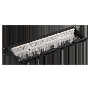 Патч-панель 19", 24 порта RJ45, неэкранированная, кат.6A, 1U, с задним органайзером с фиксаторами кабеля