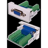 Вставка Mosaic 22.5x45 с адаптером VGA D-SUB (HDB-15), мама, цвет: белый