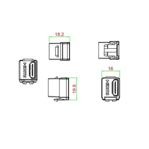 Hyperline KJ1-HDMI-AS18-WH Проходной соединитель формата Keystone Jack HDMI 2.0 (Type A), short body (18.2 мм), ROHS, белый