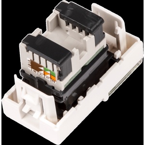 Вставка Mosaic 22.5x45, RJ-45 UTP, кат.5e, со шторкой и увеличенным окном маркировки, цвет: белый