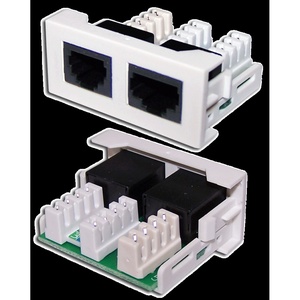 Вставка Mosaic 22.5x45 1xRJ45 Cat.5e + 1xRJ12 Cat.3, цвет: белый
