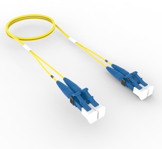 Коммутационный шнур LC-UPC/LC-UPC дуплексный, волокно: OS2 G.652.D and G.657.A1 TeraSPEED®, оболочка: LSZH, диаметр: 1.6, цвет: жёлтый, цвет разъёма: синий, длина м: