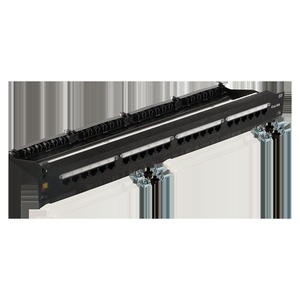 Патч-панель 19", 24 порта RJ45, неэкранированная, кат.6A, 1U, с задним органайзером с фиксаторами кабеля
