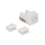 Модуль Keystone, RJ45, неэкранированный, кат.5E, со встроенной шторкой, 90 градусов, цвет: белый