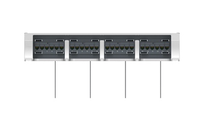 Коммутационная панель SYSTIMAX 360™ GigaSPEED XL® GS3 iPatch® ready 24xRJ45 Cat.6 UTP с фронтальным кабельным органайзером, высота: 2RU, цвет: серый, сатин хром