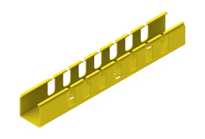 Вертикальная секция перфорированного лотка FiberGuide® 51х51, шаг перфорации: 38 мм, цвет: жёлтый, длина: 1829